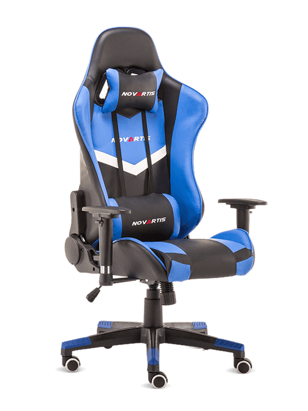 Professionell Tillverkning Billig PU PVC Blå Racing Gaming Stol 