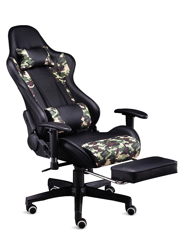 Vit Game Racing Chair LED-lampor Stor Gaming Chair Gaming Stol Med Fotstöd 