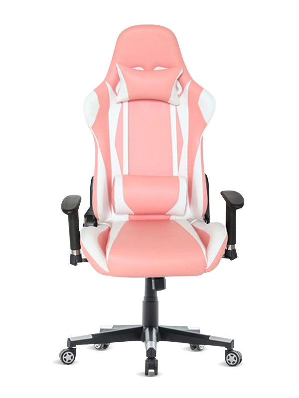Hög rygg Rosa spelstol Ergonomiska spelstolar 180 grader med fotstöd 