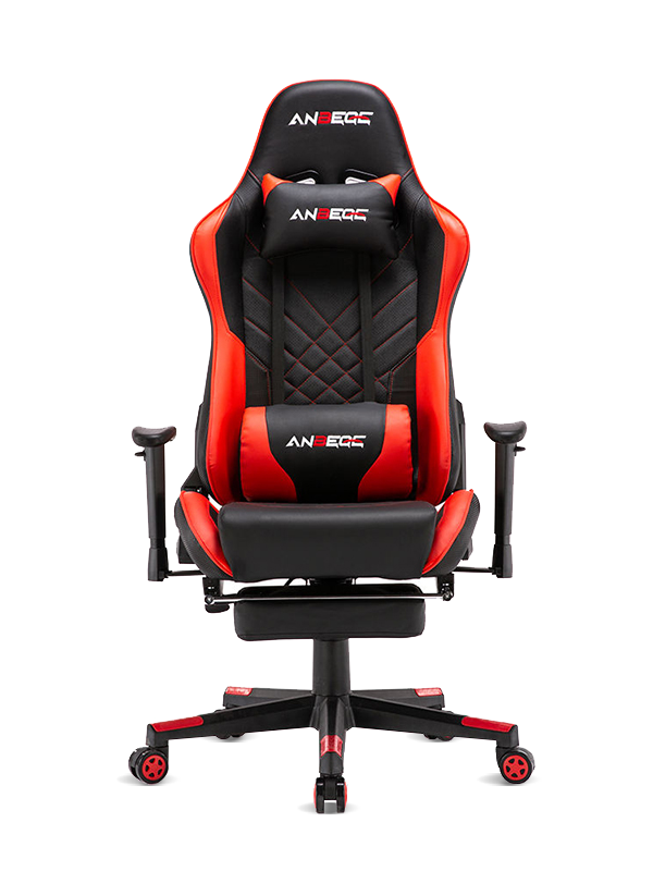 Modern ergonomisk bekväm gamingstol i läder med fotstöd och nackstöd HS-8020 