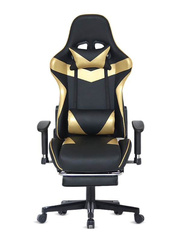 High end gaming stolar med fotstöd och kudde för spel 